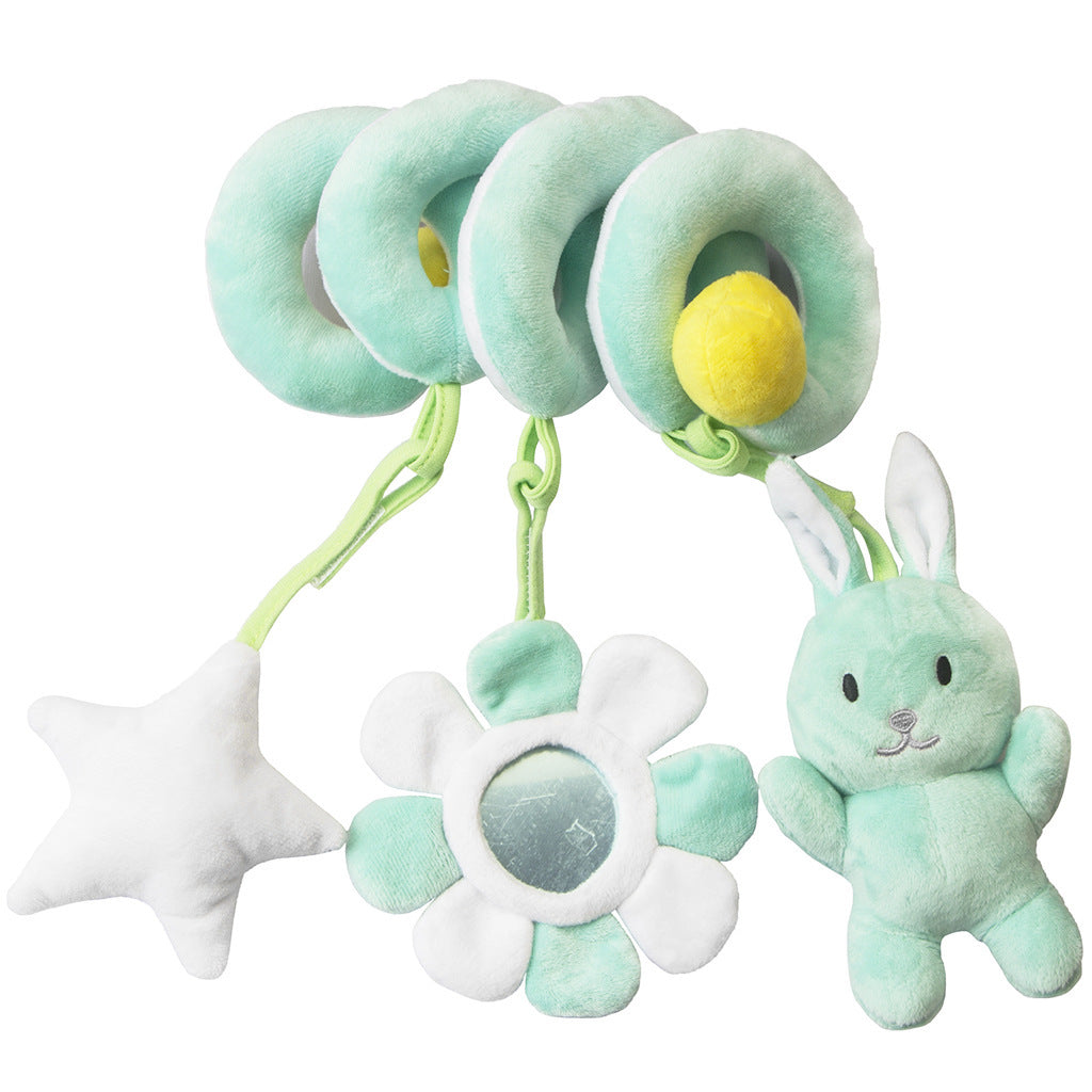 Plain color crib wrap for newborns, 0-1 year old, with hanging rattles, funhouse mirrors, baby comfort plush toys, wholesale, cross-border e-commerce.