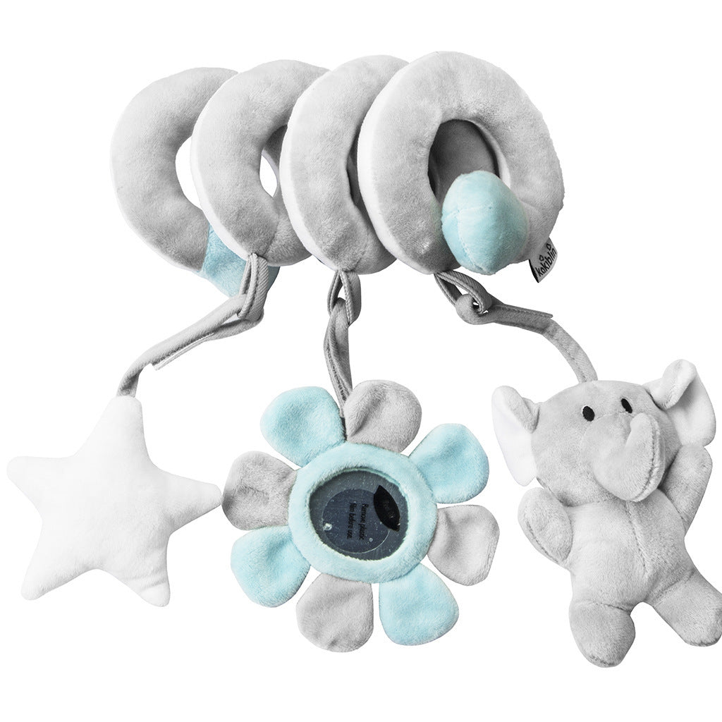 Plain color crib wrap for newborns, 0-1 year old, with hanging rattles, funhouse mirrors, baby comfort plush toys, wholesale, cross-border e-commerce.