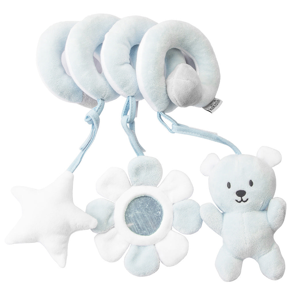 Plain color crib wrap for newborns, 0-1 year old, with hanging rattles, funhouse mirrors, baby comfort plush toys, wholesale, cross-border e-commerce.