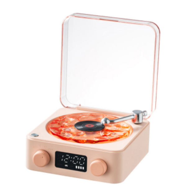 Retro listening to the sea vinyl wireless Bluetooth speaker alarm clock small record player high-quality female and male birthday gift audio