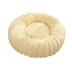 New pet bed high weight straight striped rabbit plush pet mat long hair round cat bed winter warm dog bed dog bed
