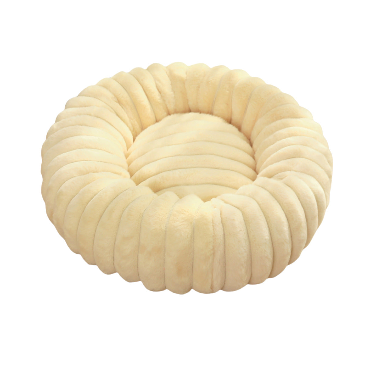 New pet bed high weight straight striped rabbit plush pet mat long hair round cat bed winter warm dog bed dog bed