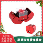 Best-selling new double-open preserved flower apple jewelry box Christmas gift box with gift Christmas necklace packaging