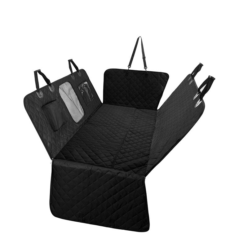 Rigid board support car pet mat for rear seats, fully enclosed, removable, washable, extended, heavy-duty dog car mat.