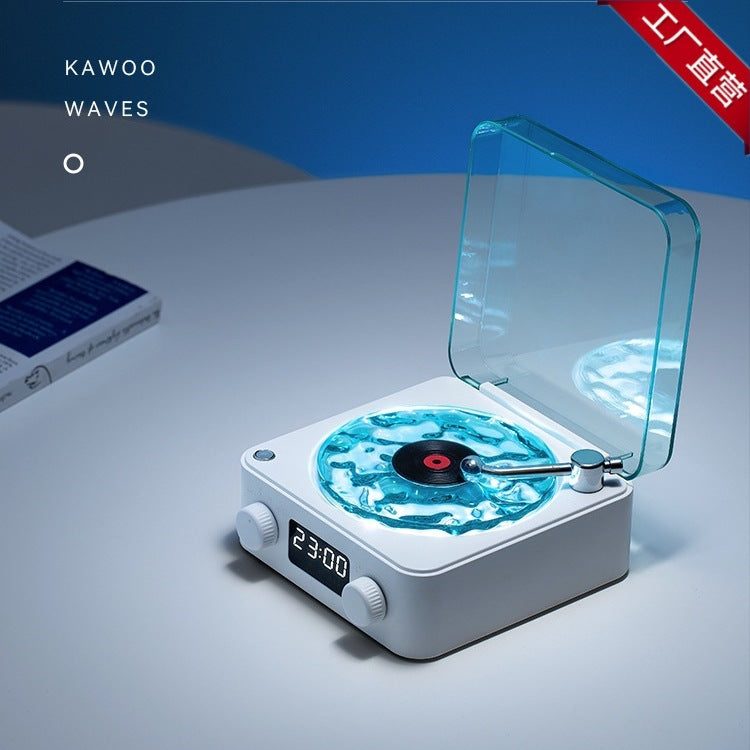 Retro listening to the sea vinyl wireless Bluetooth speaker alarm clock small record player high-quality female and male birthday gift audio