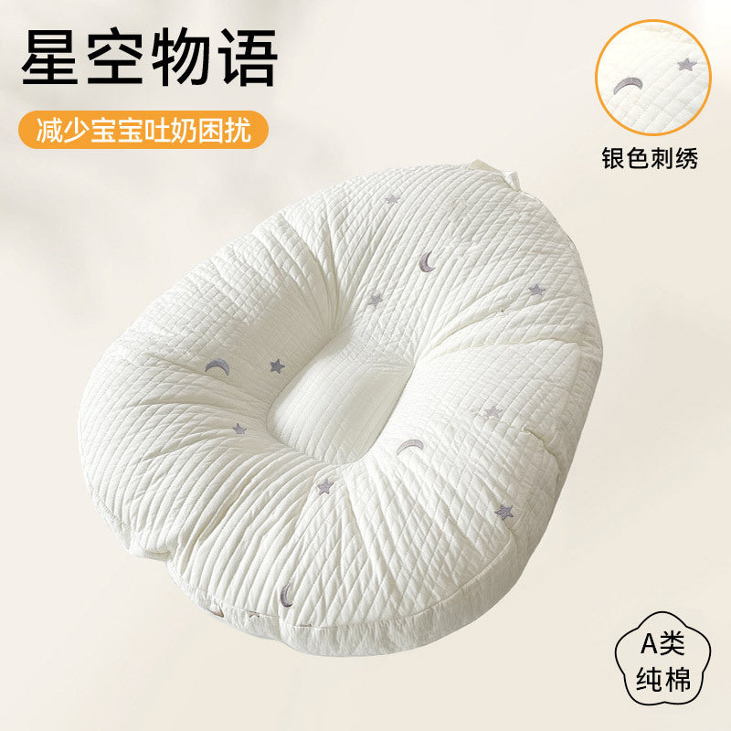 Baby feeding pillow, baby spit-up sloping pillow, newborn feeding pillow, lying back, bed center, breathable and washable.