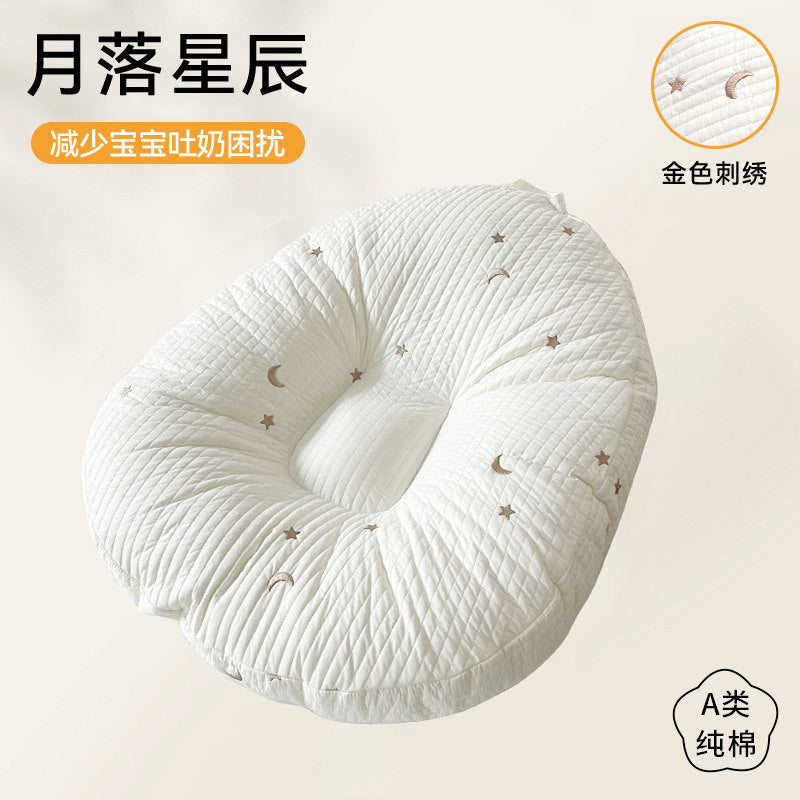 Baby feeding pillow, baby spit-up sloping pillow, newborn feeding pillow, lying back, bed center, breathable and washable.