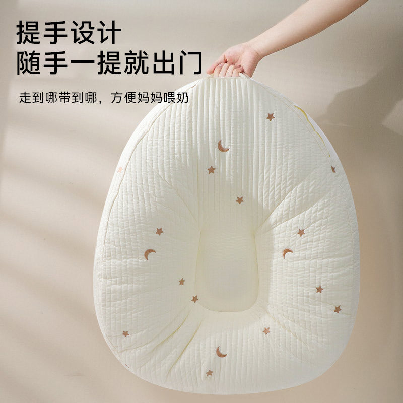 Baby feeding pillow, baby spit-up sloping pillow, newborn feeding pillow, lying back, bed center, breathable and washable.
