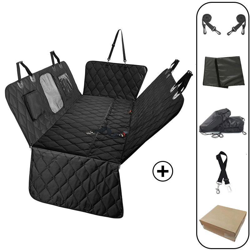 Rigid board support car pet mat for rear seats, fully enclosed, removable, washable, extended, heavy-duty dog car mat.