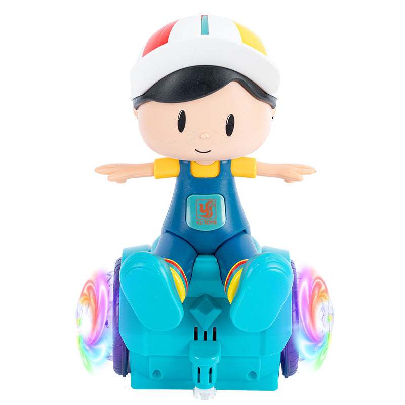 Electric rotating stunt big-headed boy balance bike toy with lights and music cartoon little girl doll manufacturer walking