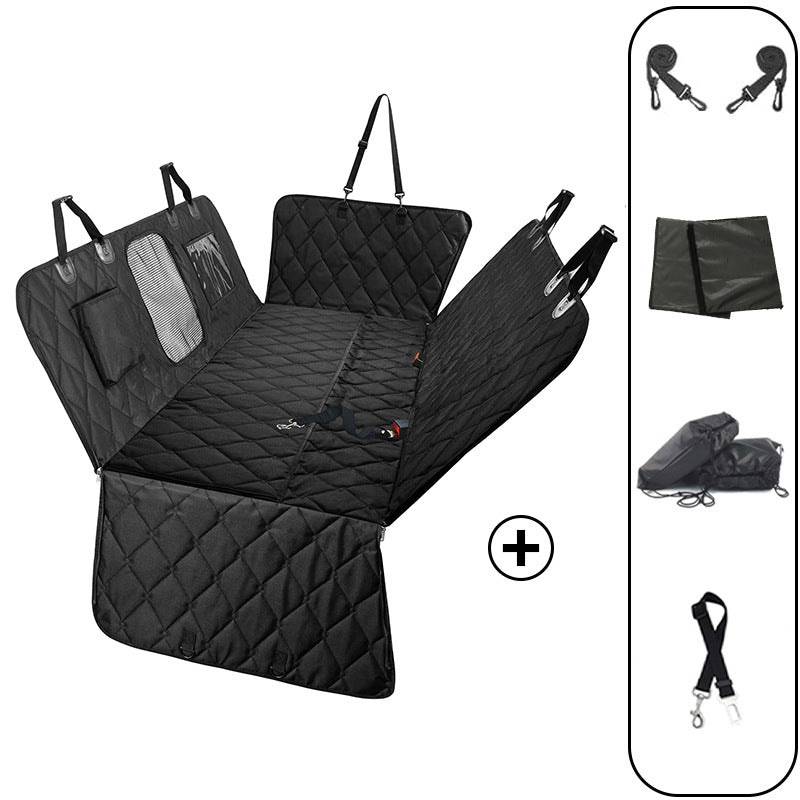Rigid board support car pet mat for rear seats, fully enclosed, removable, washable, extended, heavy-duty dog car mat.