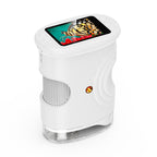 White electronic device with a screen displaying butterfly images on a white background