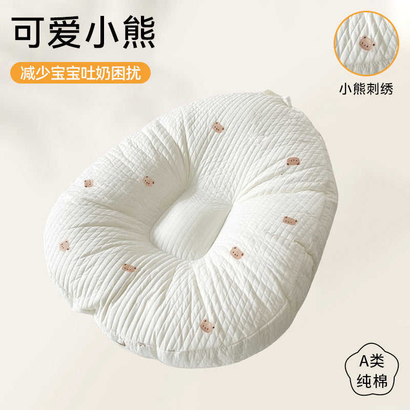 Baby feeding pillow, baby spit-up sloping pillow, newborn feeding pillow, lying back, bed center, breathable and washable.