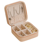 [Cross pattern] Zipper simple portable jewelry box Korean version ring earring storage box flip cover easy to carry small accessories