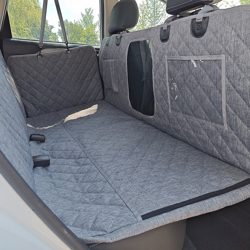 Rigid board support car pet mat for rear seats, fully enclosed, removable, washable, extended, heavy-duty dog car mat.